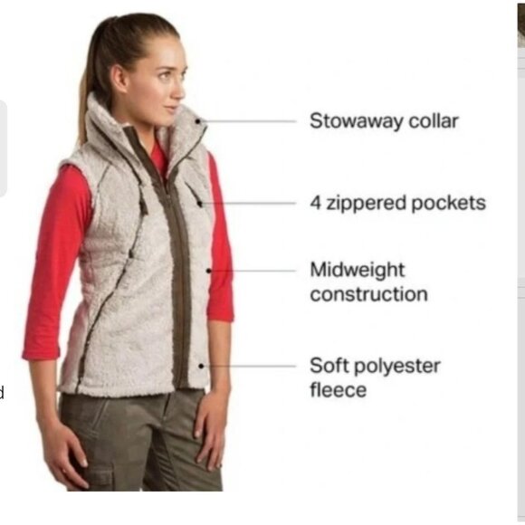 KUHL Flight Fleece Vest Women's Large Stone Ivory - Picture 5 of 17